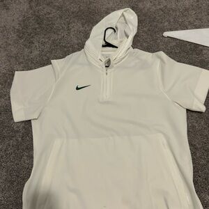 Nike Cream Hoodie with Dark Green Swoosh